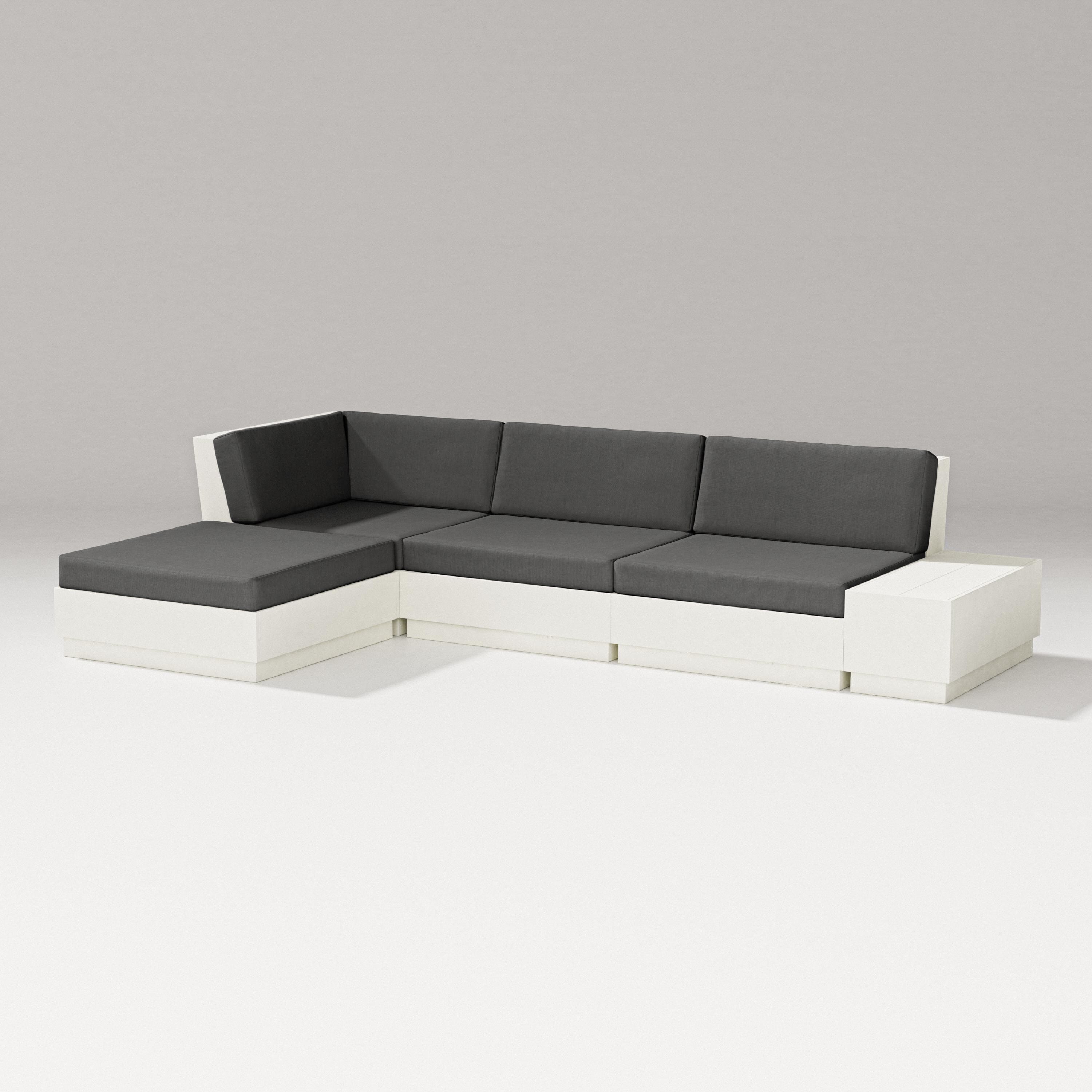 PW Designer Series Elevate Chaise Sectional in Vintage White / Spectrum Carbon