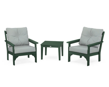POLYWOOD® Vineyard 3-Piece Deep Seating Set in Green / Spa