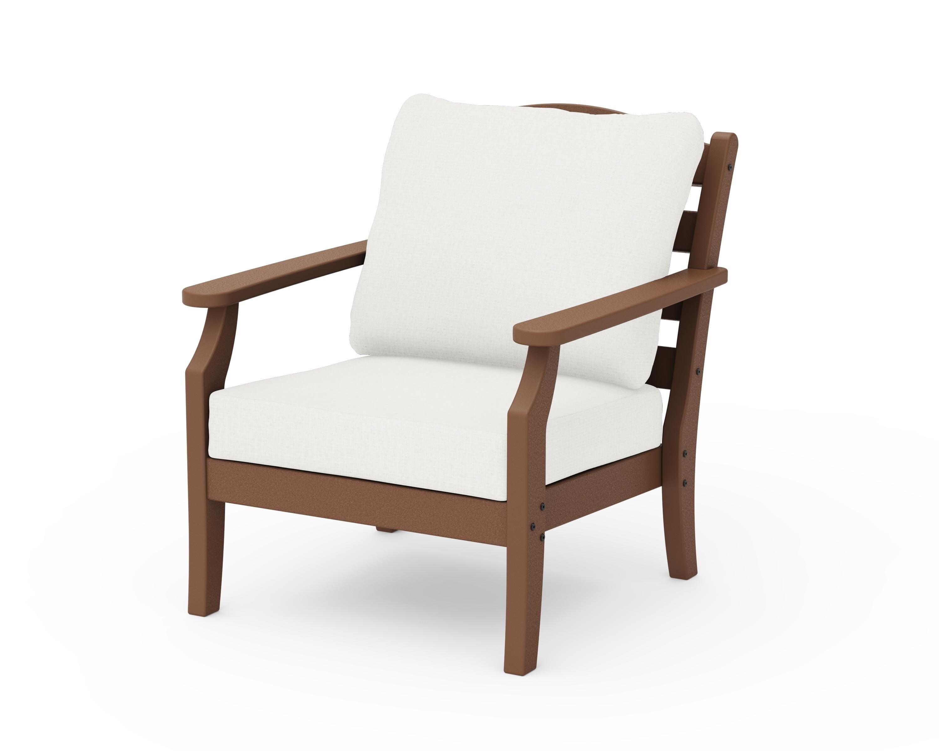 Draper James™ by  POLYWOOD® Savannah Deep Seating Chair in Teak / Natural Linen