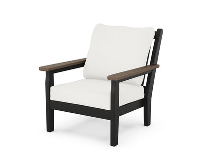 POLYWOOD® Chippendale Deep Seating Chair in Black / Kona / Natural Linen