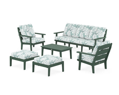POLYWOOD® Lakeside 6-Piece Lounge Sofa Set in Green / Leaf Glacier Spa