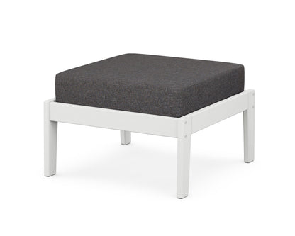 Unbranded Deep Seating Ottoman in White / Ash Charcoal