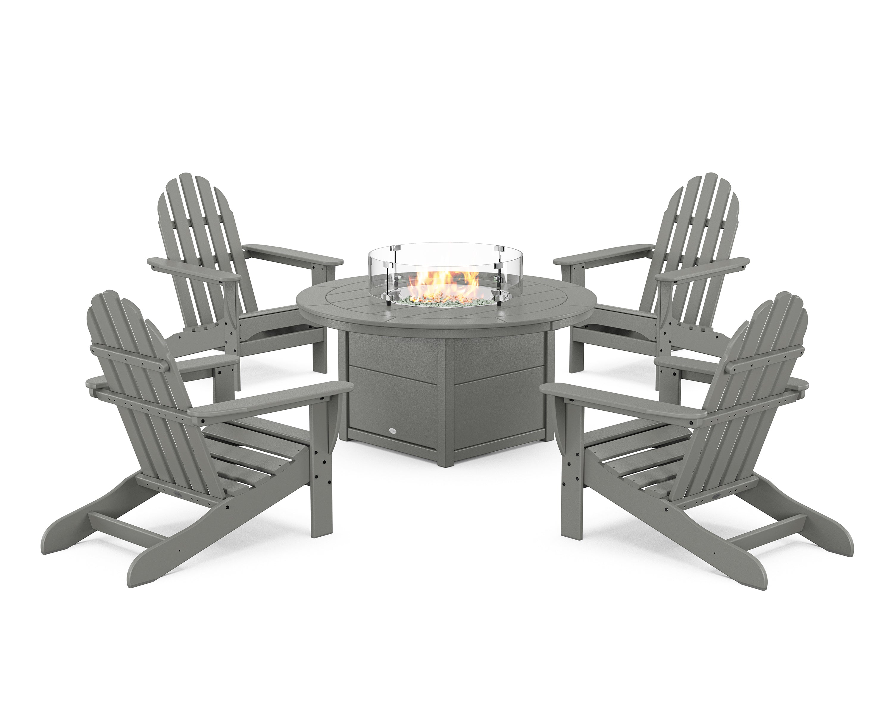 新生活応援6点セット✨高年式✨ブラック✨ホワイト✨送料込み✨設置込み Classic Adirondack 5-Piece Conversation Set with Fire Pit Table
