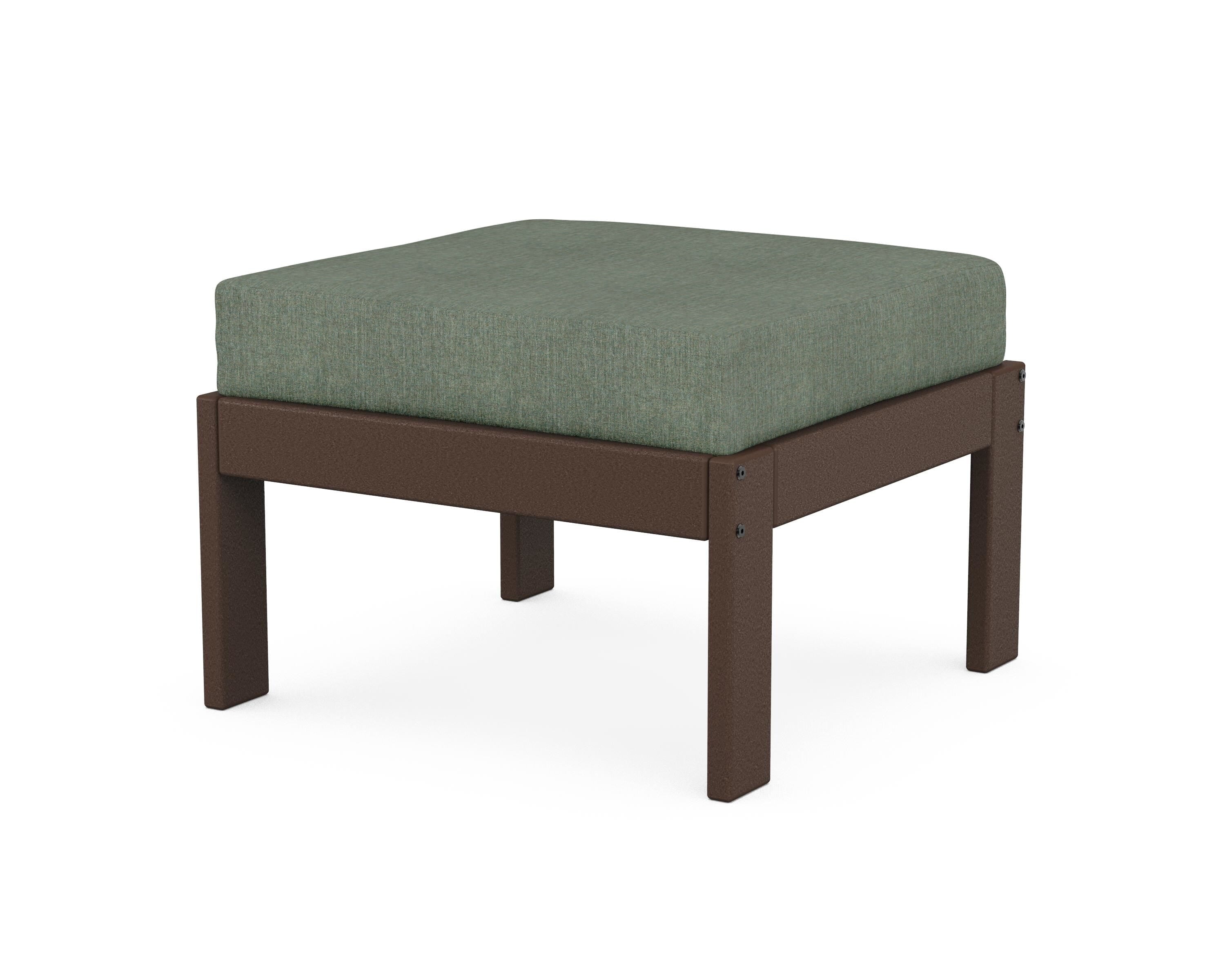 POLYWOOD® Vineyard Modular Ottoman in Mahogany / Cast Sage