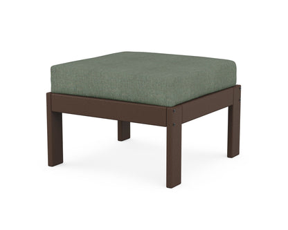 POLYWOOD® Vineyard Modular Ottoman in Mahogany / Cast Sage