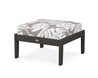 POLYWOOD® Braxton Deep Seating Ottoman in Vintage Coffee / Leaf Grey Mist