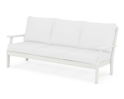 POLYWOOD® Braxton Deep Seating Sofa in Vintage White / Natural