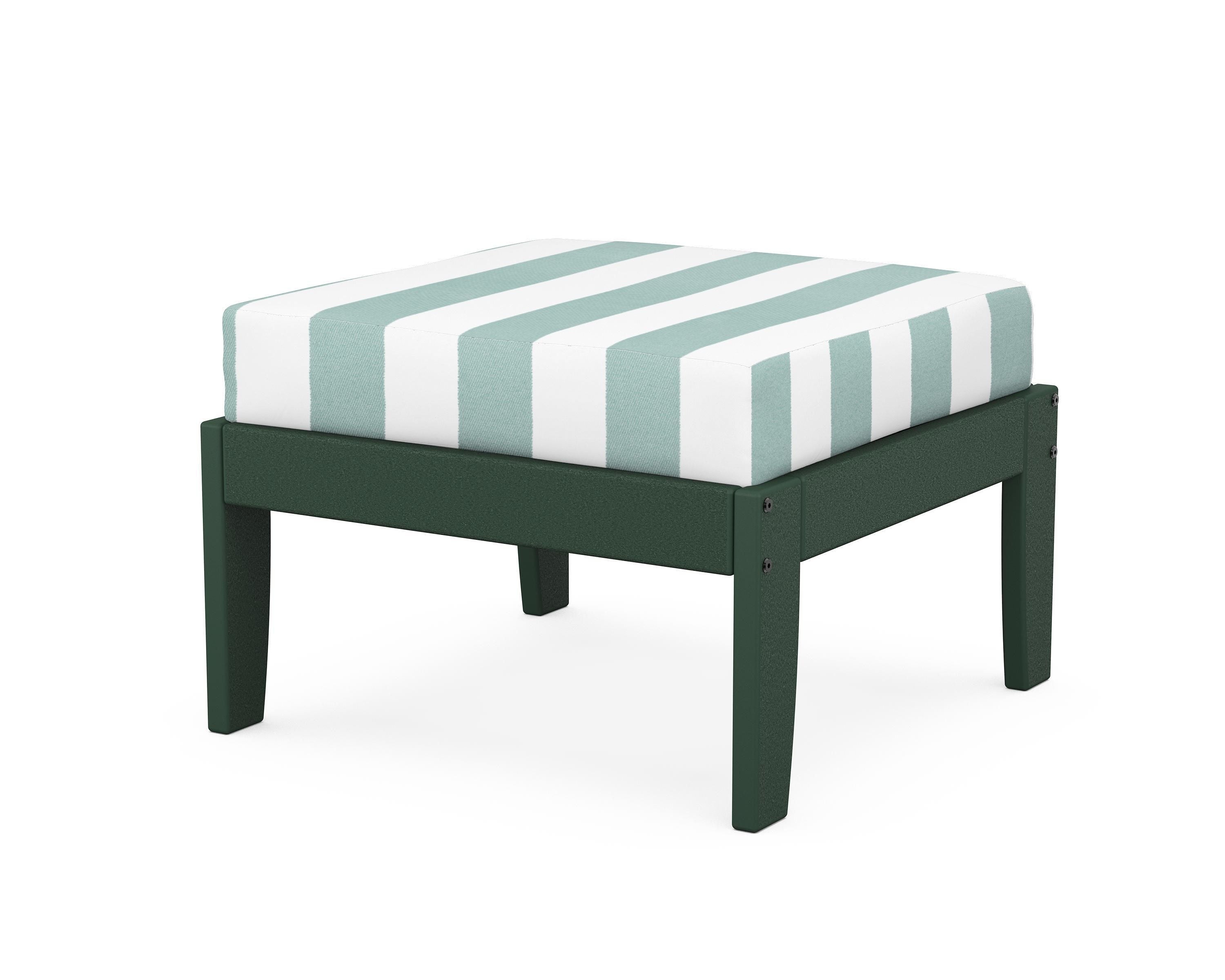 Unbranded Modular Ottoman - Classic in Green / Cabana Stripe Glacier Spa