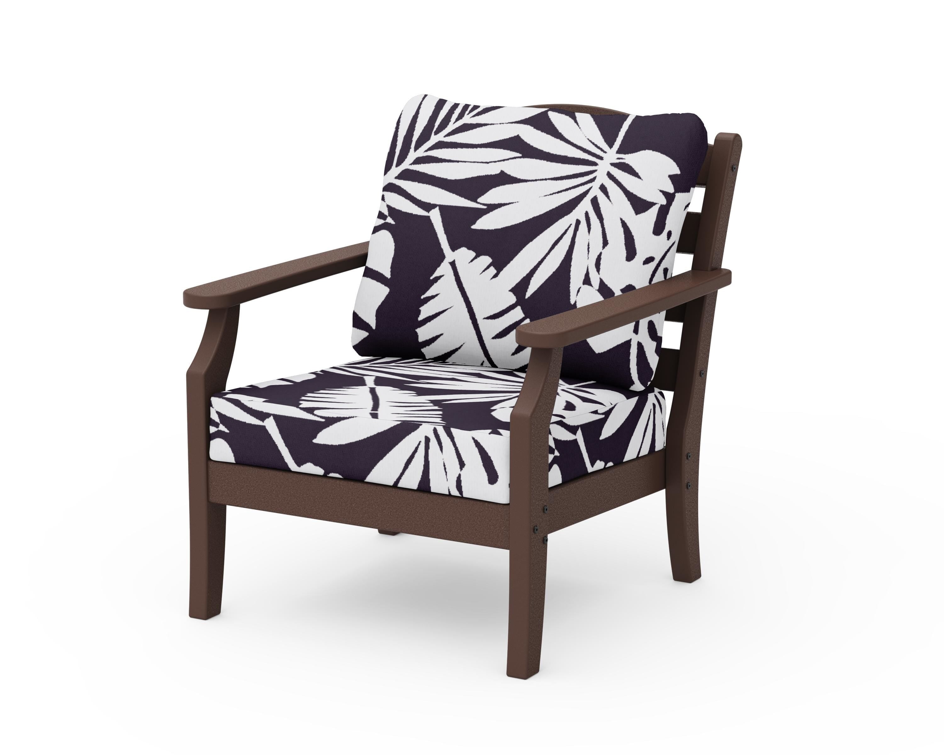 Draper James™ by  POLYWOOD® Savannah Deep Seating Chair in Mahogany / Leaf Navy
