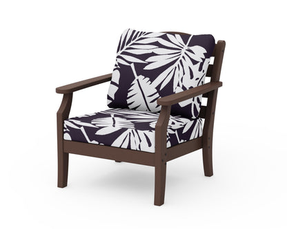 Draper James™ by  POLYWOOD® Savannah Deep Seating Chair in Mahogany / Leaf Navy