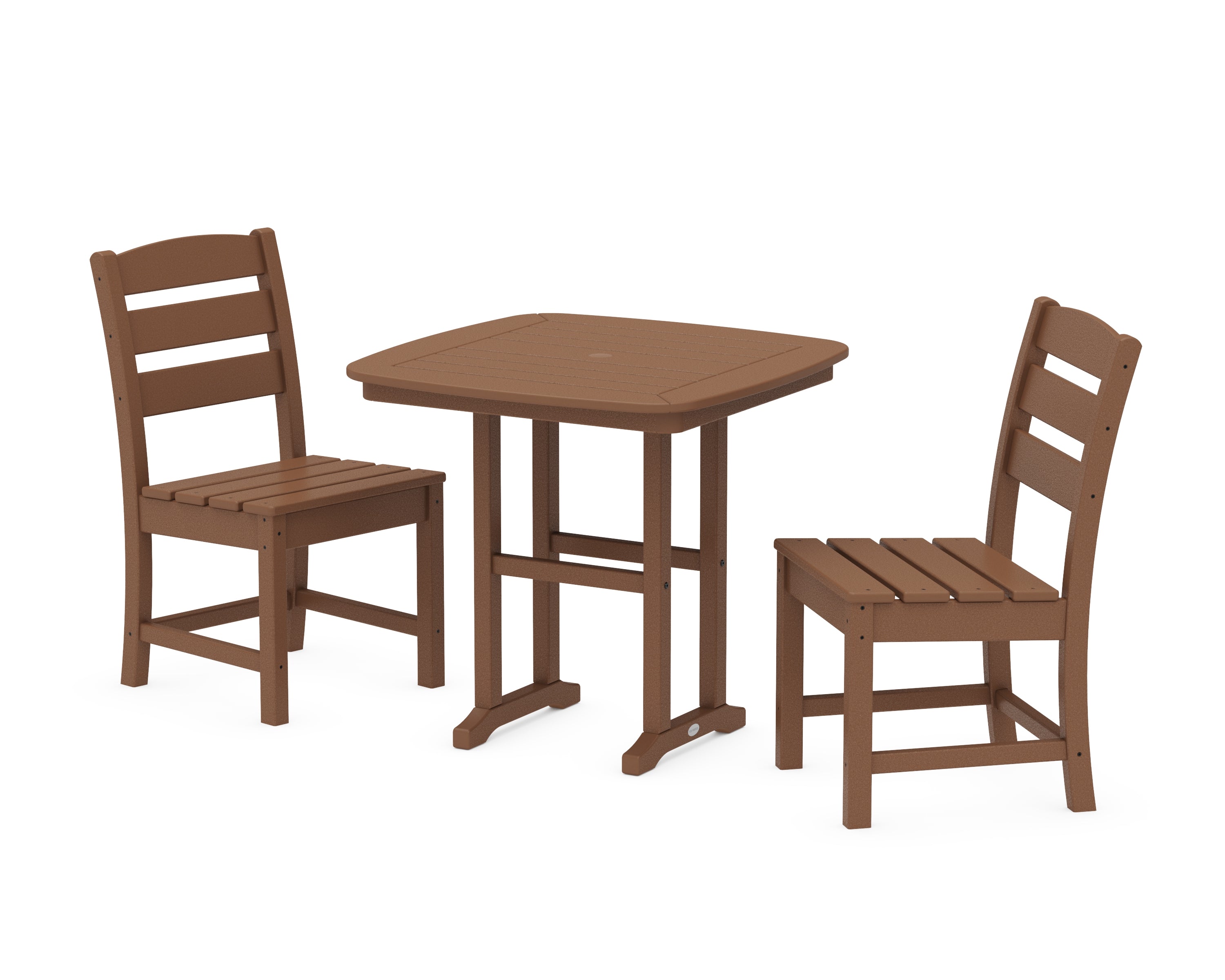 POLYWOOD® Lakeside Side Chair 3-Piece Dining Set in Teak
