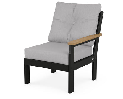 POLYWOOD® Vineyard Modular Right Arm Chair in Black / Natural / Granite