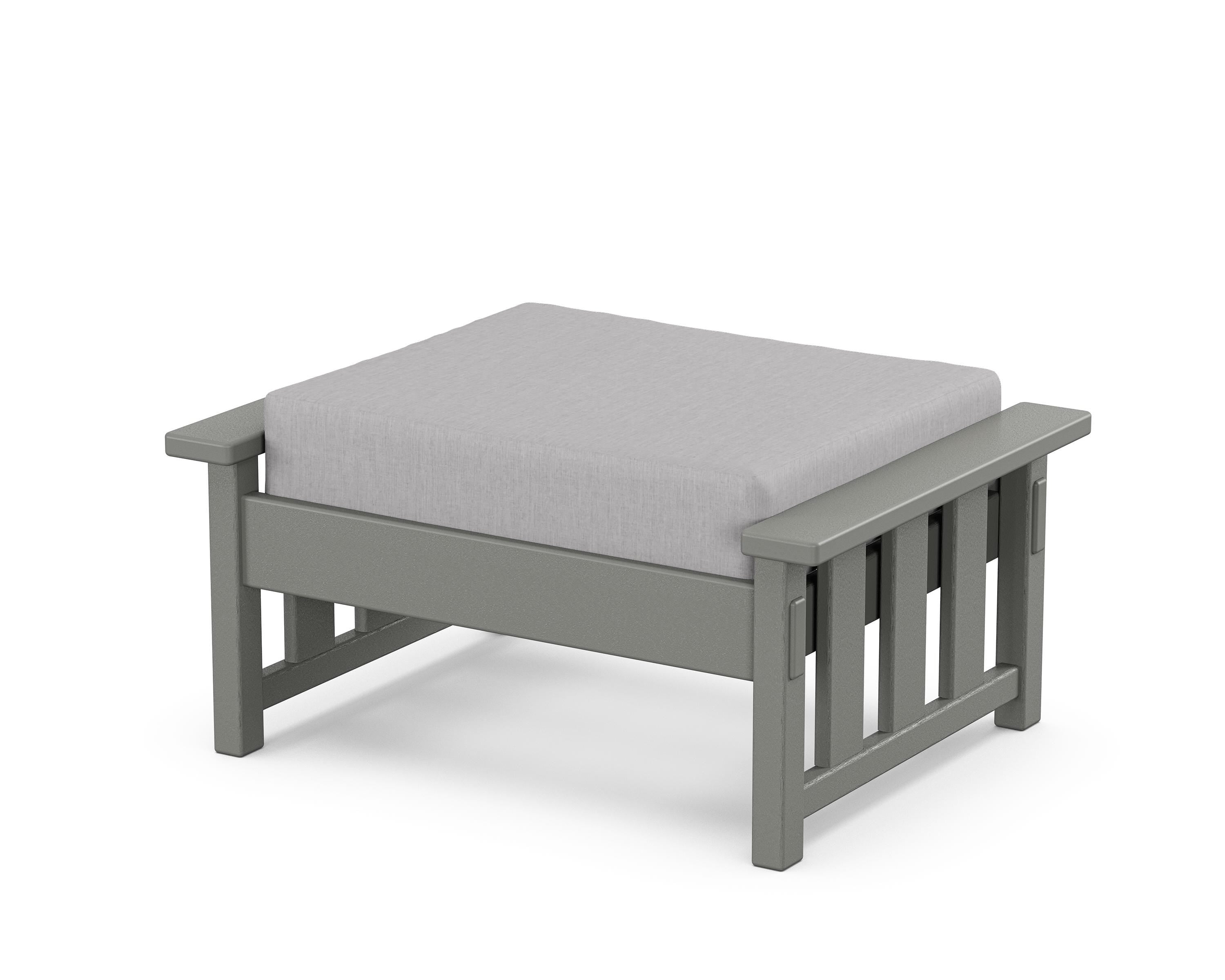 Martha Stewart by POLYWOOD® Acadia Deep Seating Ottoman in Slate Grey / Granite