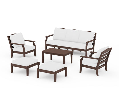 Draper James™ by  POLYWOOD® Savannah 6-Piece Lounge Sofa Set in Mahogany / Natural