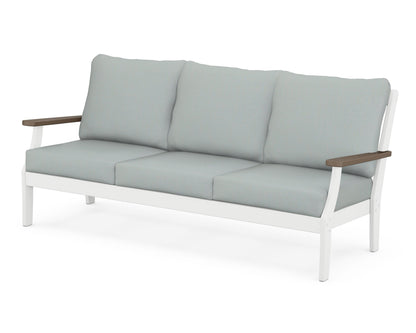 POLYWOOD® Braxton Deep Seating Sofa in White / Kona / Spa