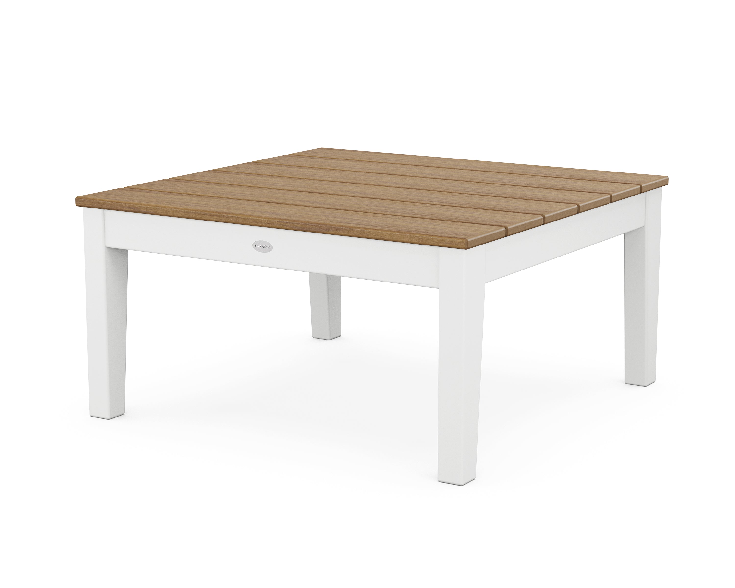 POLYWOOD® Newport 36" Conversation Table in White / Natural