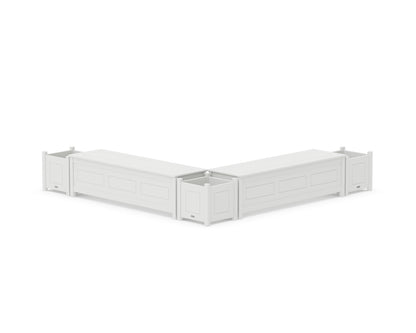 Country Living 60" Country Living L- Shaped Planter Storage Bench Corner Set in White