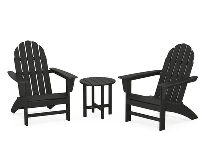 POLYWOOD® Vineyard 3-Piece Adirondack Set in Black