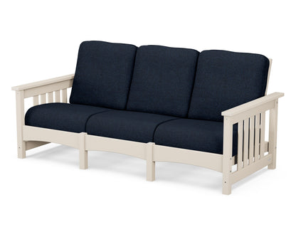 POLYWOOD® Club Mission Sofa in Sand / Marine Indigo
