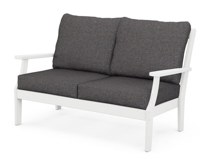 POLYWOOD® Braxton Deep Seating Loveseat in White / Ash Charcoal