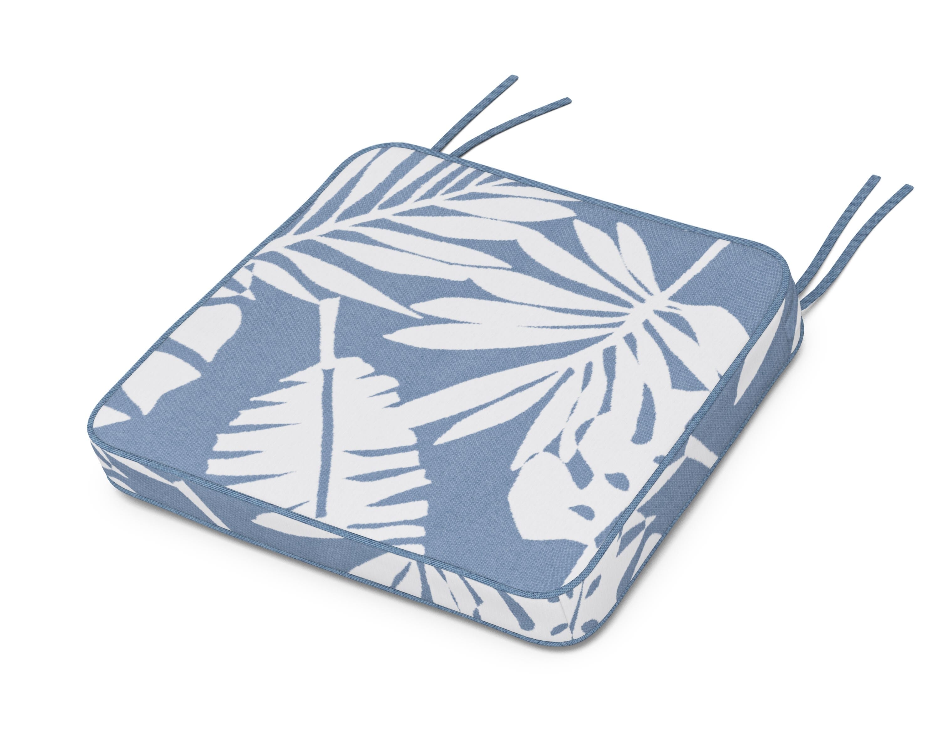 Martha Stewart by POLYWOOD® Chinoiserie Arm Chair Seat Cushion in Leaf Sky Blue