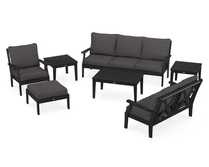 POLYWOOD® Braxton 7-Piece Deep Seating Set in Black / Ash Charcoal