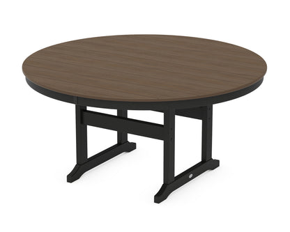 POLYWOOD® 60" Round Farmhouse Dining Table in Black / Kona