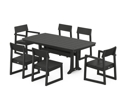 POLYWOOD® EDGE 7-Piece Dining Set with Trestle Legs in Black