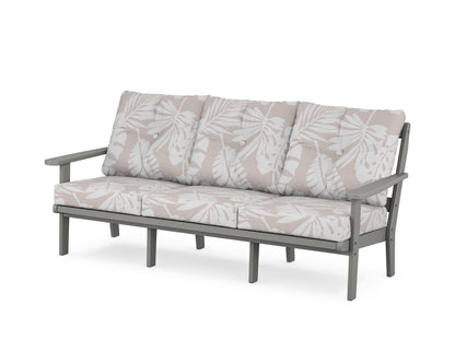 POLYWOOD® Mission Deep Seating Sofa in Slate Grey / Leaf Dune Burlap