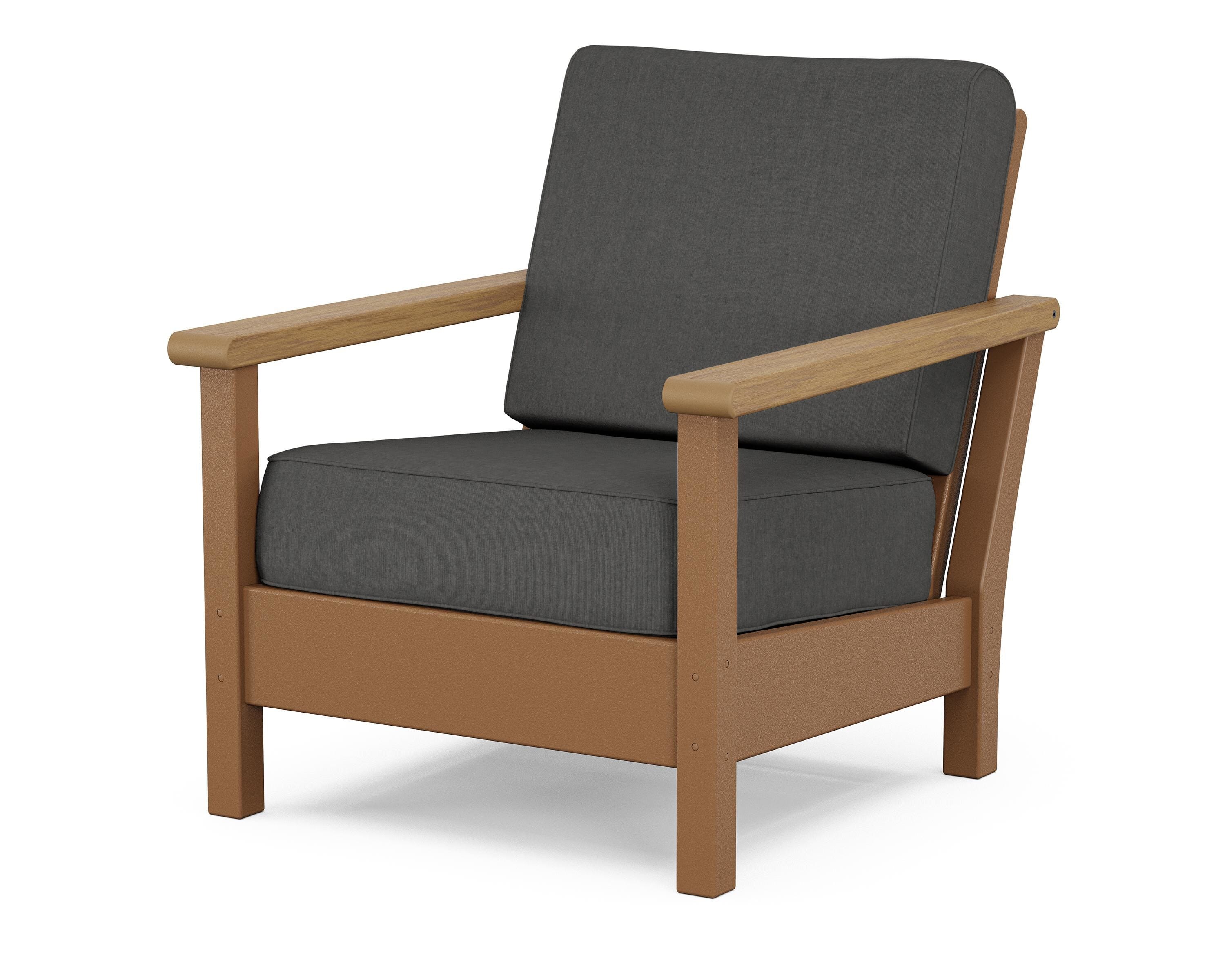 POLYWOOD® Harbour Deep Seating Chair in Teak / Natural / Spectrum Carbon