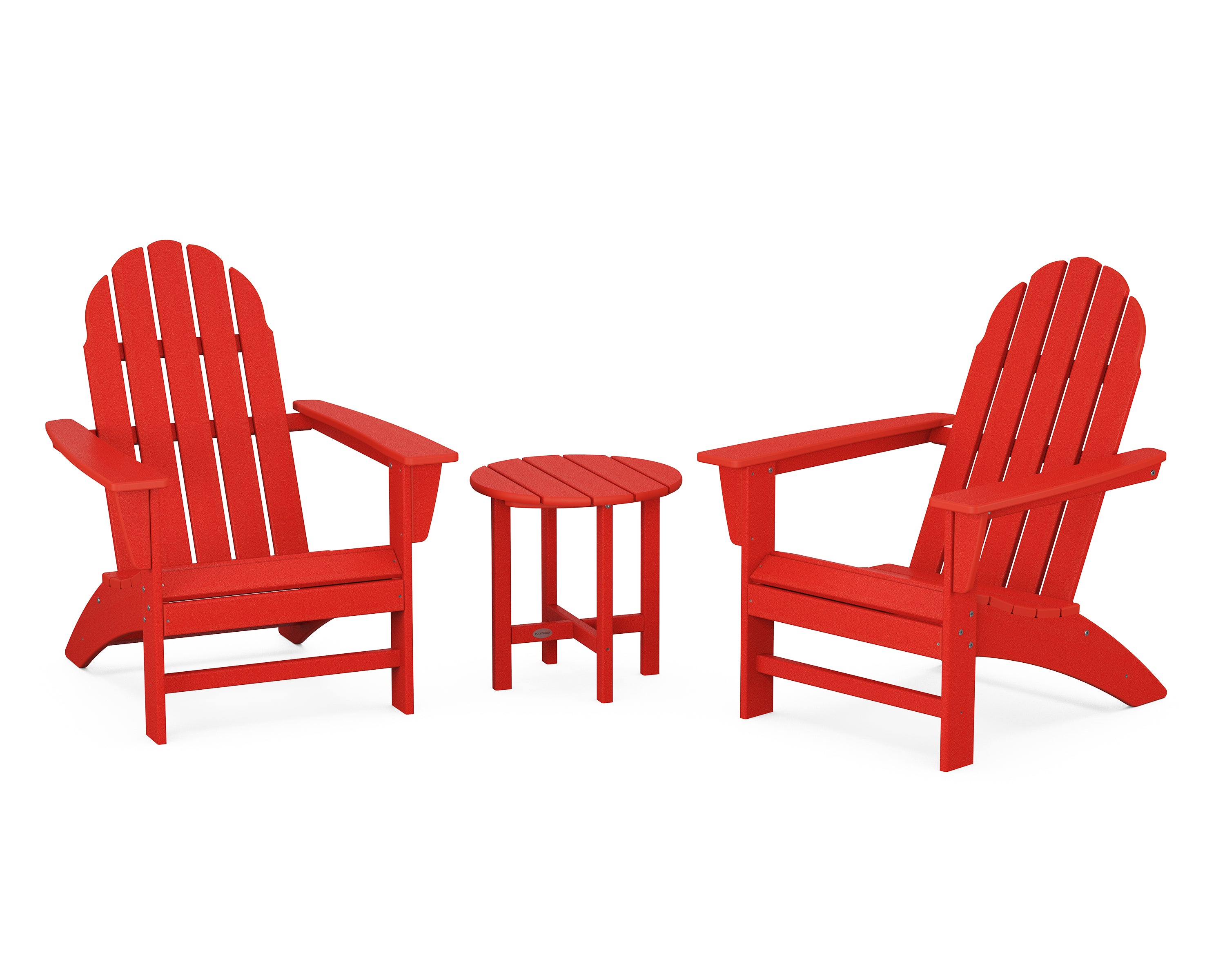 POLYWOOD® Vineyard 3-Piece Adirondack Set in Sunset Red