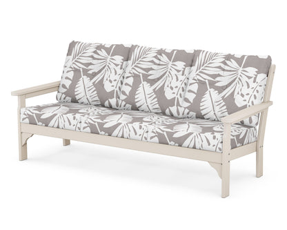 POLYWOOD® Vineyard Deep Seating Sofa in Sand / Leaf Grey Mist