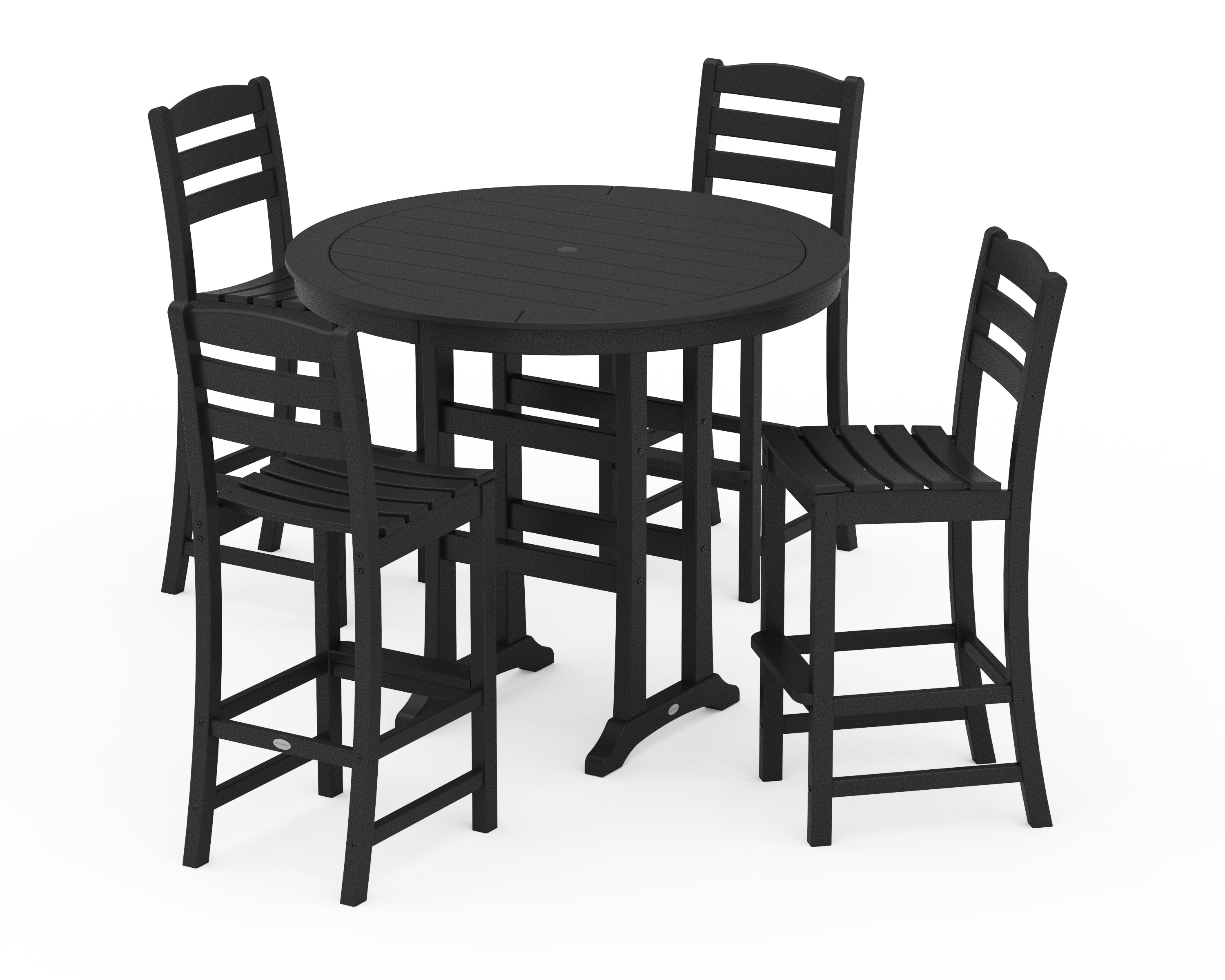 POLYWOOD® La Casa Café 5-Piece Side Chair Bar Dining Set in Black