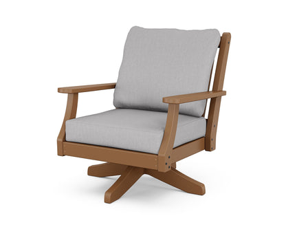 Country Living Wovendale Deep Seating Swivel Chair in Teak / Granite