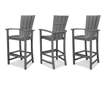 POLYWOOD® Quattro 3-Piece Bar Set in Slate Grey