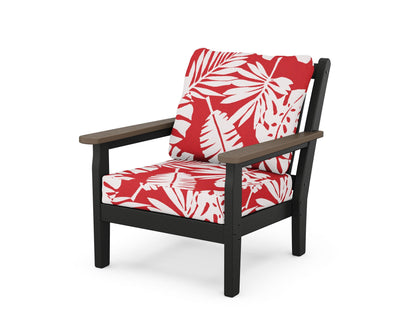 POLYWOOD® Chippendale Deep Seating Chair in Black / Kona / Leaf Crimson