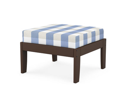 Unbranded Modular Ottoman - Classic in Mahogany / Buffalo Plaid Sky Blue