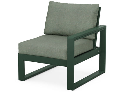 POLYWOOD® EDGE Modular Right Arm Chair in Green / Cast Sage