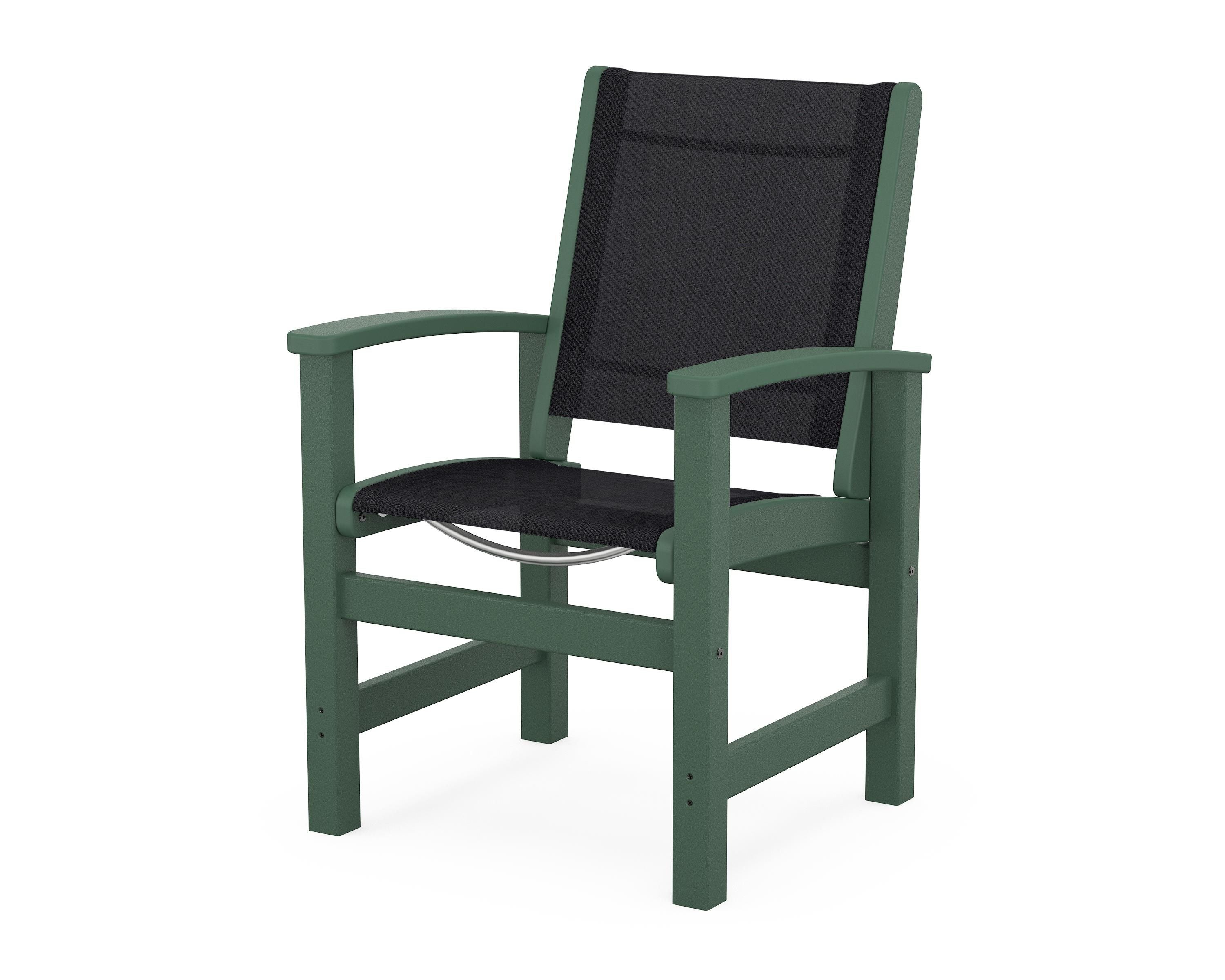 POLYWOOD® Coastal Dining Chair in Green / Black Sling