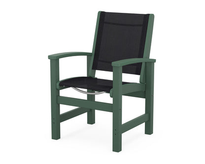 POLYWOOD® Coastal Dining Chair in Green / Black Sling