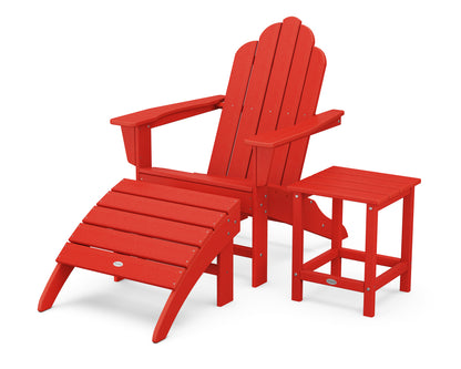 POLYWOOD® Long Island Adirondack 3-Piece Set in Sunset Red