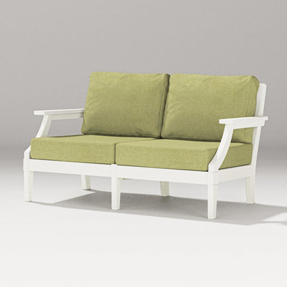PW Designer Series Estate Loveseat in Vintage White / Chartreuse Boucle