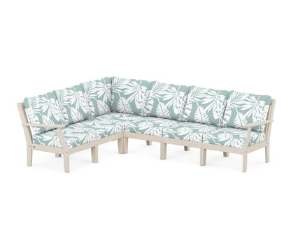 POLYWOOD® Braxton Modular 6-Piece Deep Seating Set in Sand / Leaf Glacier Spa