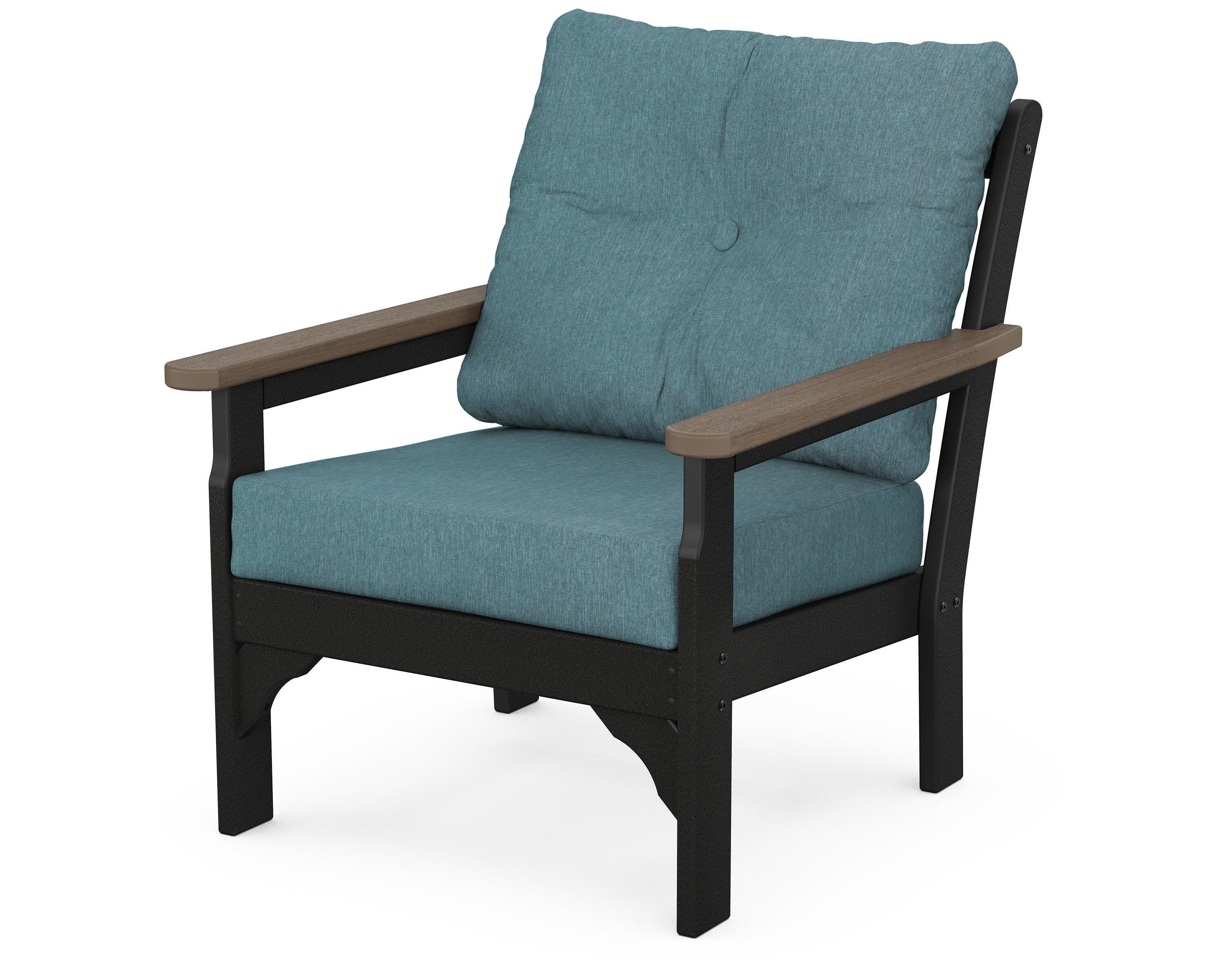 POLYWOOD® Vineyard Deep Seating Chair in White / Kona / Ocean Teal
