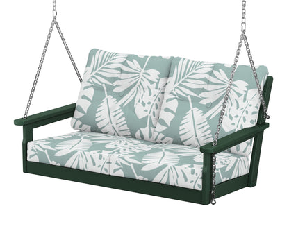 POLYWOOD® Vineyard Deep Seating Swing in Green / Leaf Glacier Spa