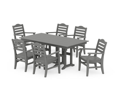 POLYWOOD® Savannah Arm Chair 7-Piece Farmhouse Dining Set in Slate Grey