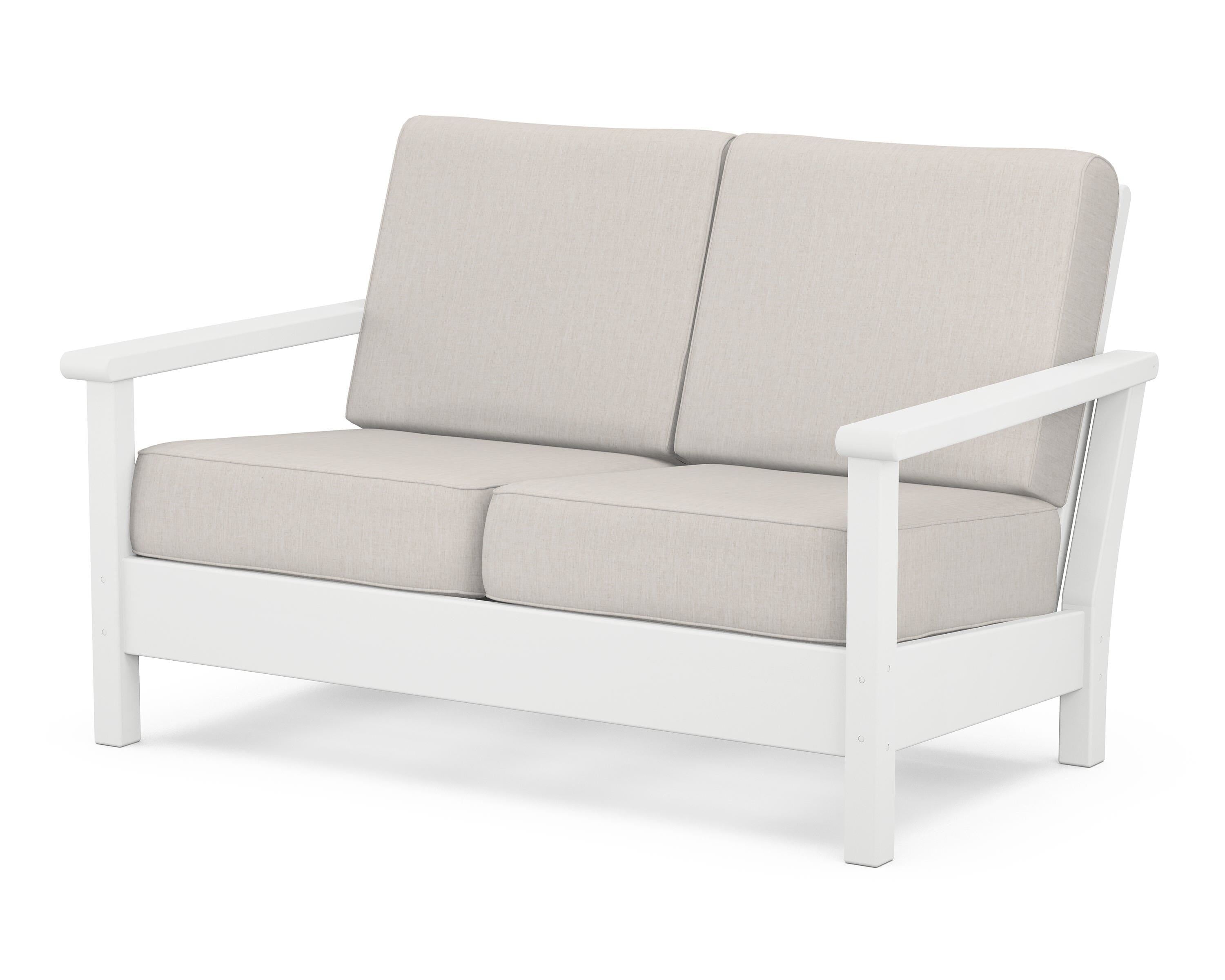 POLYWOOD® Harbour Deep Seating Loveseat in White / Cast Ash