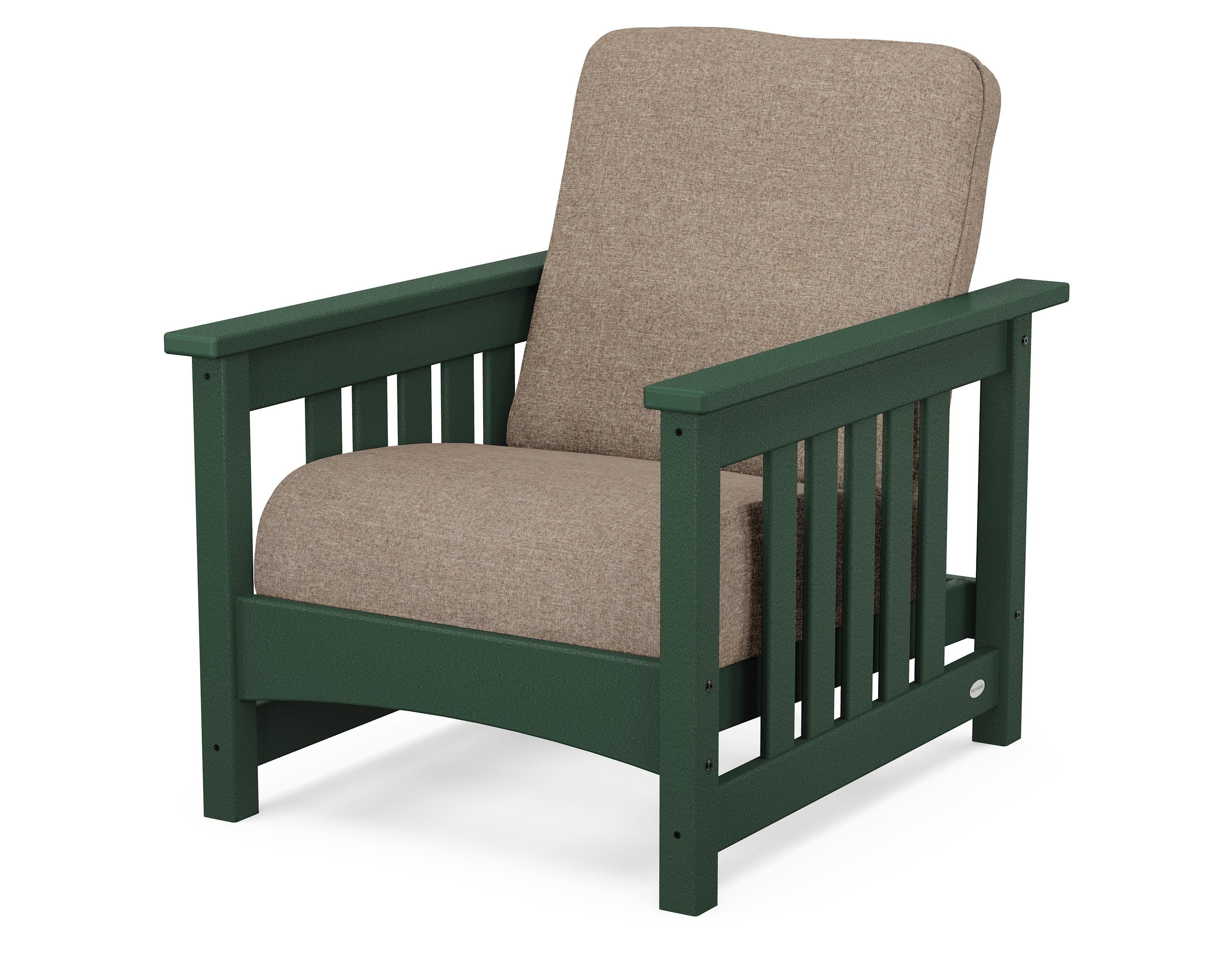 POLYWOOD® Club Mission Chair in Green / Spiced Burlap