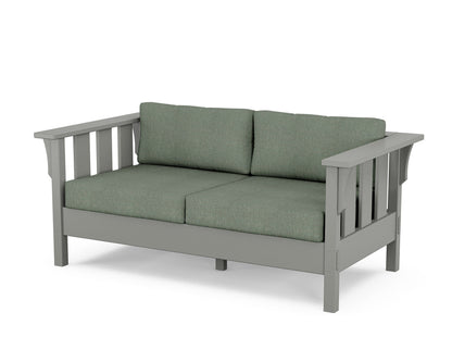 Martha Stewart by POLYWOOD® Acadia Deep Seating Loveseat in Slate Grey / Cast Sage