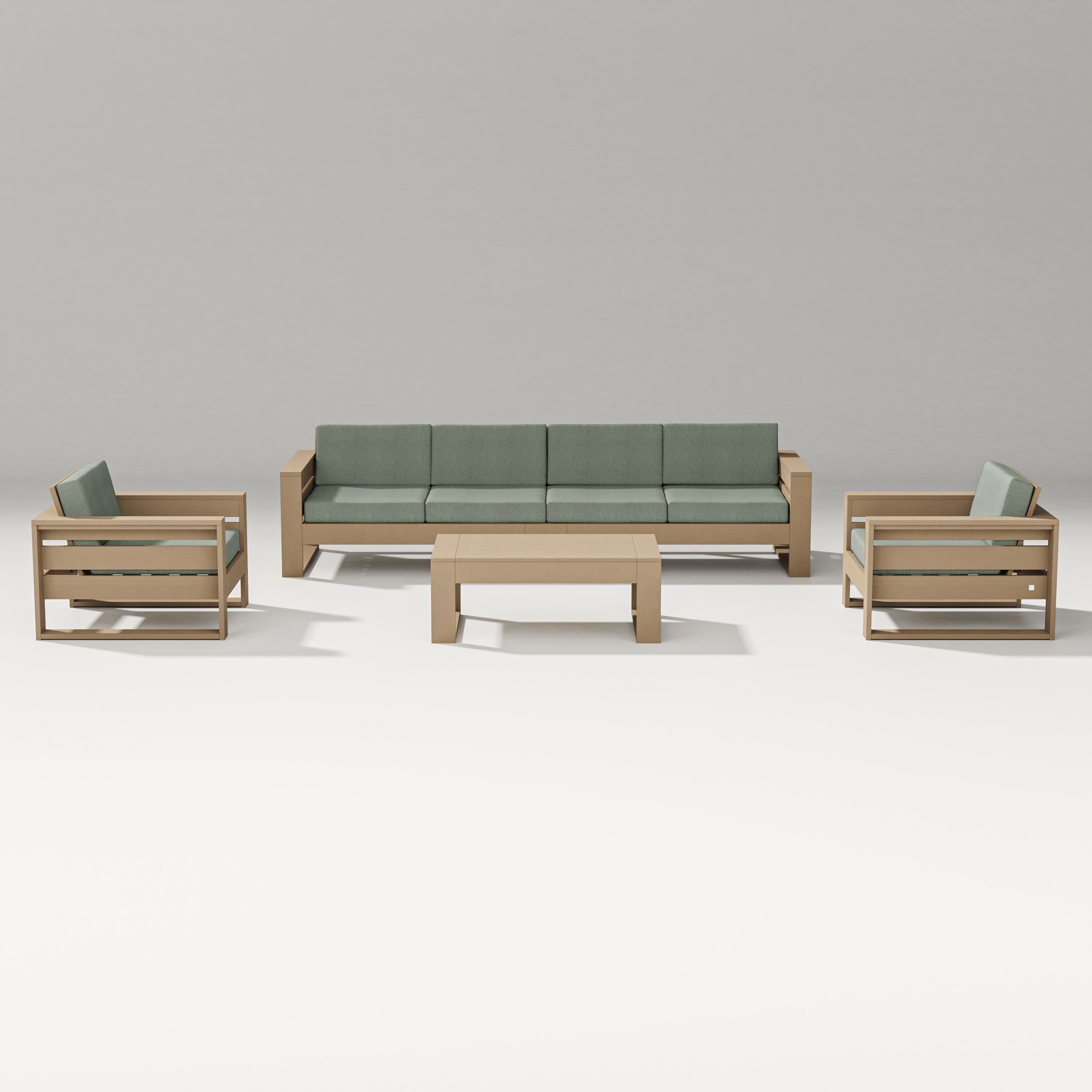 PW Designer Series Latitude 5-Piece Lounge Sofa Set in Vintage Sahara / Cast Sage